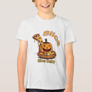 Pumpkin Pizza Party - Funny Halloween Food Design Tri-Blend Shirt