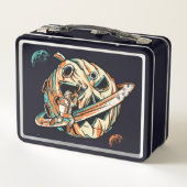 Pumpkin Planet Halloween Space Metall Brotdose (Rückseite)