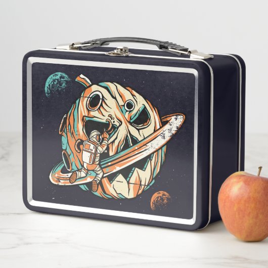 Pumpkin Planet Halloween Space Metall Brotdose (Beispiel)