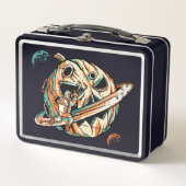 Pumpkin Planet Halloween Space Metall Brotdose (Vorderseite)