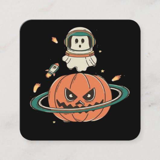Pumpkin Planet Quadratische Visitenkarte (Vorderseite)