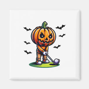 Pumpkin Playing Golf Halloween Sport lustig und Sp Magnet
