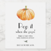 Pumpkin Pop es, wenn sie Pop Weinetikett (Einzelnes Label)