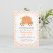 Pumpkin Princess Carriage Baby Shower Einladungen (Stehend Vorderseite)