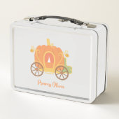 Pumpkin Princess Carriage Personalisiert Girls Metall Brotdose (Rückseite)