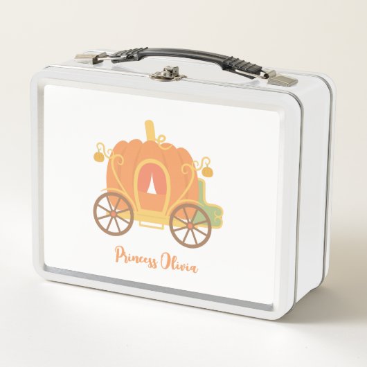 Pumpkin Princess Carriage Personalisiert Girls Metall Brotdose (Vorderseite)