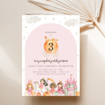 Pumpkin Princess Geburtstagsparty Einladung