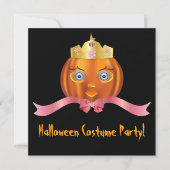 Pumpkin Princess Halloween Einladung (Vorderseite)