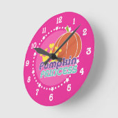 Pumpkin Princess Runde Wanduhr (Winkel)