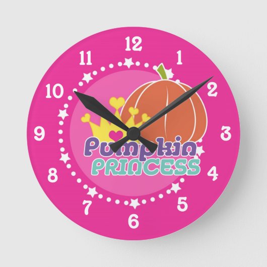 Pumpkin Princess Runde Wanduhr (Vorderseite)