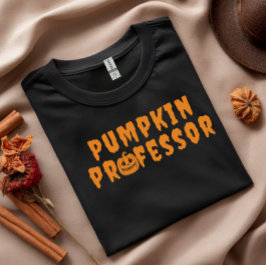 Pumpkin Professor Orangentypografie T-Shirt