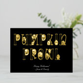 "Pumpkin Prowl" Halloween-Typografie Folieneinladung (Stehend vorne)