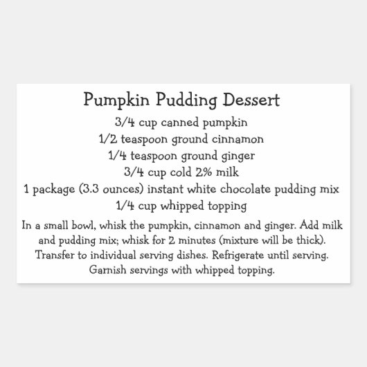 Pumpkin Pudding Dessert Stickers (Vorderseite)