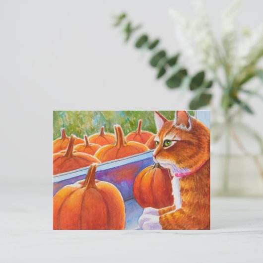 Pumpkin, Pumpkin Cat Postkarte (Stehend Vorderseite)