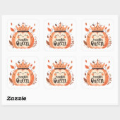 Pumpkin Queen | ExDesigner | Halloween Quadratischer Aufkleber