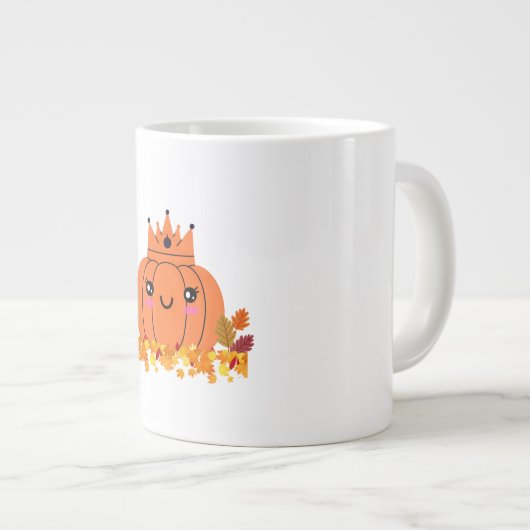Pumpkin Queen | Fall-ästhetisches Halloween-Shirt Jumbo-Tasse (Vorderseite Rechts)