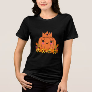 Pumpkin Queen Fall-ästhetisches Halloween-Shirt Tri-Blend Shirt