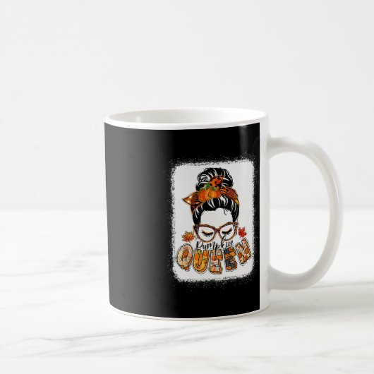 Pumpkin Queen Messy Bun Fall Pumpkin Fall Vibes Au Kaffeetasse (Rechts)