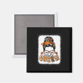 Pumpkin Queen Messy Bun Fall Pumpkin Fall Vibes Au Magnet (Vorderseite/Rückseite)