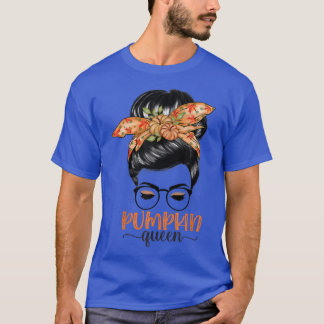 Pumpkin Queen Pumpkin Messy Bun Herbst Danke T-Shirt