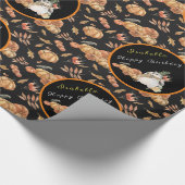 Pumpkin Raccoon Anpassen von Text und Farbe Geschenkpapier (Ecke)