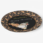 Pumpkin Raccoon Anpassen von Text und Farbe Pappteller (Schrägansicht)