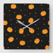 Pumpkin Rain Wall Clock Quadratische Wanduhr (Vorderseite)