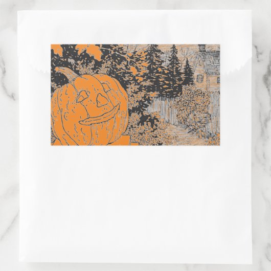 PUMPKIN-RECTANGLE RECHTECKIGER AUFKLEBER (Tasche)