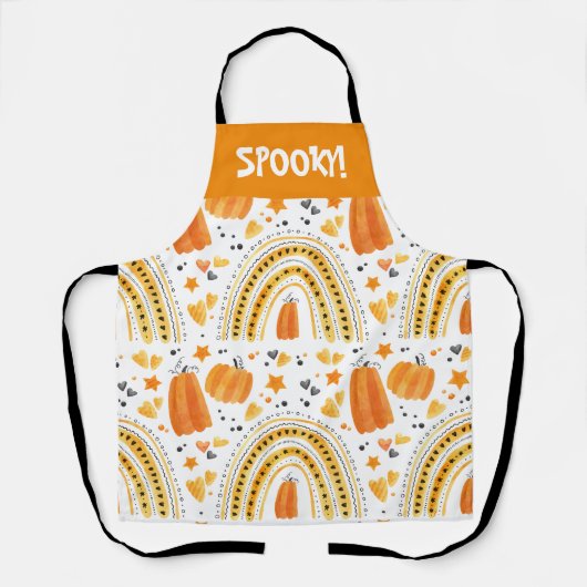 Pumpkin-Regenbogen Halloween Überdrucke Schürze (Vorderseite)