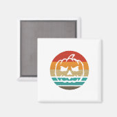 Pumpkin Retro Style Vintag Magnet (Vorderseite/Rückseite)
