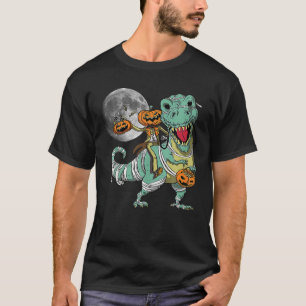 Pumpkin Riding Dinosaur Lazy Halloween Kostümspass T-Shirt