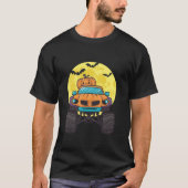 Pumpkin Riding Mosnter Truck Lazy Halloween Costum T-Shirt (Vorderseite)