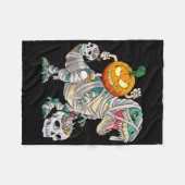 Pumpkin Riding Mummy Dinosaur T Rex Halloween Spaß Fleecedecke (Vorderseite (Horizontal))