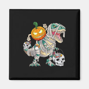 Pumpkin Riding Mummy Dinosaur T Rex Halloween Spaß Magnet