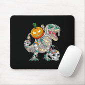 Pumpkin Riding Mummy Dinosaur T Rex Halloween Spaß Mousepad (Mit Mouse)