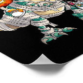 Pumpkin Riding Mummy Dinosaur T Rex Halloween Spaß Poster (Ecke)