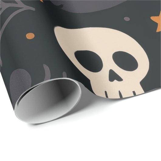 Pumpkin, RIP, Ghost Pattern Paper Wrapping Paper Geschenkpapier (Rolleneckpunkt)