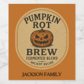 Pumpkin Rot Brew Fermented Blend Weinetikett (Einzelnes Label)