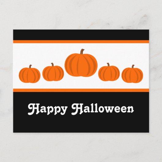 Pumpkin Row Halloween Postcard Postkarte (Vorderseite)