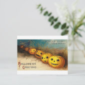 Pumpkin Row - Kurioser und Curioser Feiertagspostkarte (Stehend Vorderseite)