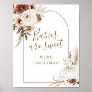 Pumpkin Rustic Boho Fall In Liebe Babies sind süß Poster