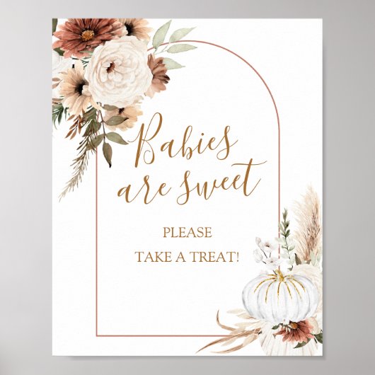 Pumpkin Rustic Boho Fall In Liebe Babies sind süß Poster (Vorne)