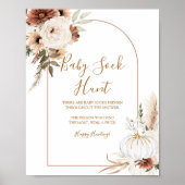 Pumpkin Rustic Boho Fall in Liebe Baby Socke Hunt Poster (Vorne)