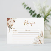 Pumpkin Rustic Boho Fall in Liebe Rezept Karte (Stehend Vorderseite)