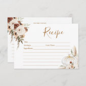 Pumpkin Rustic Boho Fall in Liebe Rezept Karte (Vorne/Hinten)