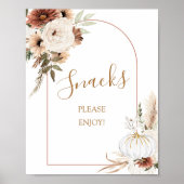 Pumpkin Rustic Boho Fall In Liebe Snacks Zeichen Poster (Vorne)