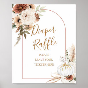 Pumpkin Rustic Boho Fall in Liebe Windeln Raffel Poster