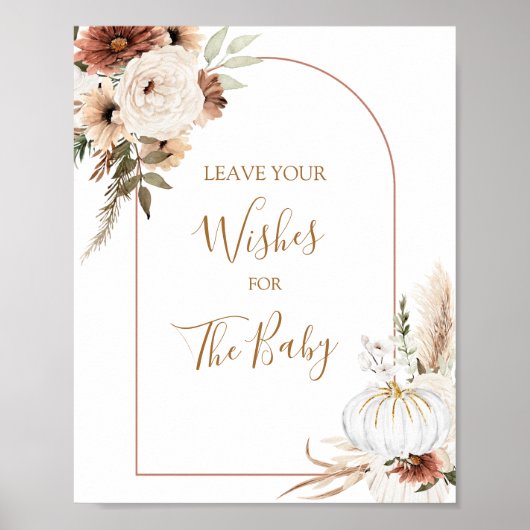 Pumpkin Rustic Boho Fall In Liebe Wünsche für Baby Poster (Vorne)