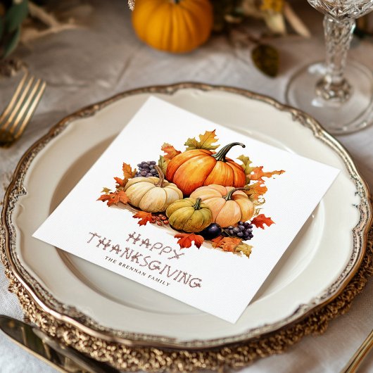 Pumpkin Rustic Erntedank Dinner Friendsgiving Serviette