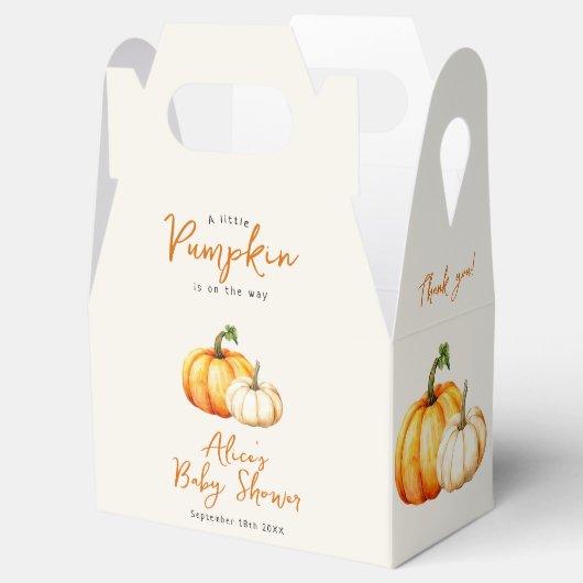 Pumpkin Rustic Fall Baby Dusche Geschenkschachtel (Geöffnet)